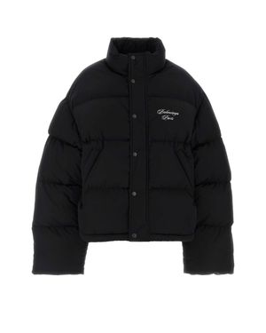 Balenciaga Cotton Blend Down Jacket - Black