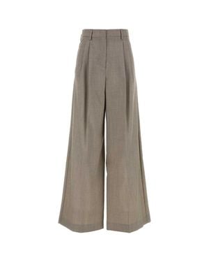 Weekend Wide-Leg Cappuccino Wool Pant For - Brown
