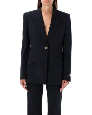 Versace Tailored Single-Breasted Blazer - Blue