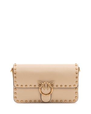 Pinko Love One Mini Slouchy Baby Shoulder Bag - Natural