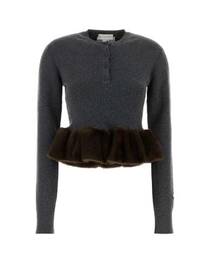 Stella McCartney Dark Stretch Wool Blend Sweater - Black