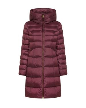 Peuterey Long Hooded Puffer Coat - Purple