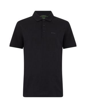 BOSS Logo Cotton Polo Shirt For - Black