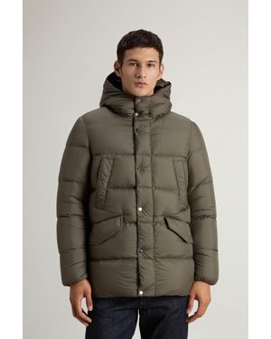 Woolrich Wool-Blend Cloud Davis Mini Parka Jacket - Brown