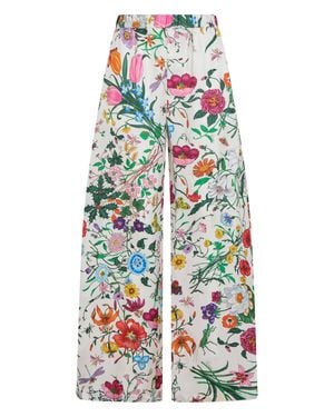 Gucci Floral Wide-Leg Pants - White