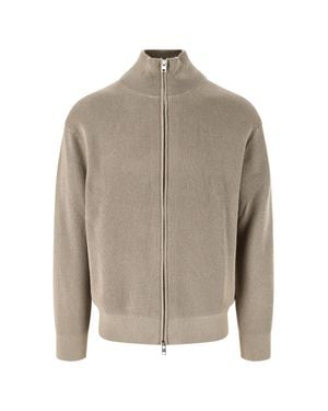 Closed Ribbed Knit Zip-Up Sweater Jacket - Gray