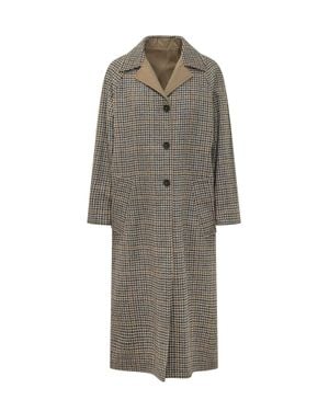 Schneiders Overcoat Kate With Houndstooth Pattern - Gray