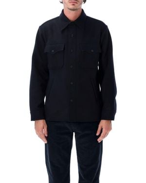 Fortela Wool Shirt Jacket With Flap Pockets - Blue