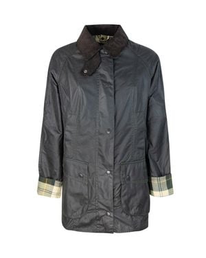 Barbour Waxed Cotton Field Coat - Gray