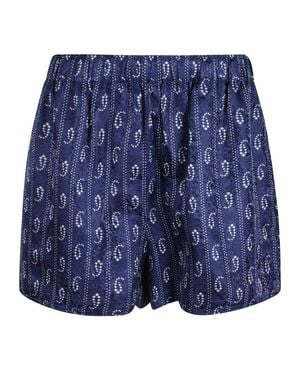 Tory Burch Sophisticated Silk Shorts With Artistic Pattern - Blue