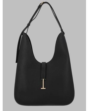 Tom Ford Leather Shoulder Bag With Logo Detail - Black