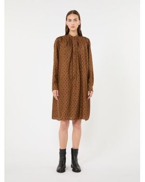 Max Mara Satin Silk Dress - Natural