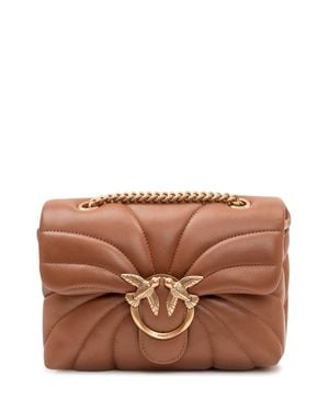 Pinko Mini Love Puff Shoulder Bag With Chain - Brown