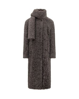 MSGM Tailored Overcoat With Elevated Structure - Gray