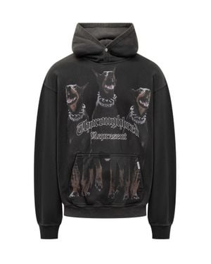 Represent Reprintesent Mini Hoodie With Doberman Graphic - Black