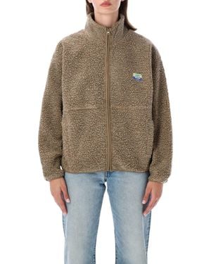 American Vintage Teddy Fleece Zip Jacket - Brown