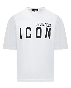 DSquared² Signature Iwith Short Sleeve T-Shirt For - White