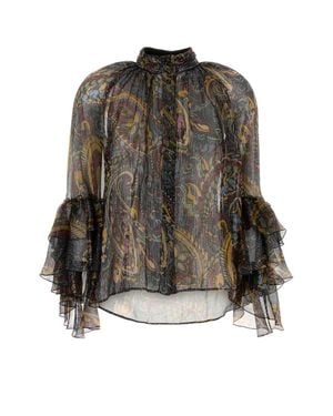 Etro Printed Silk Blend Blouse - Multicolor