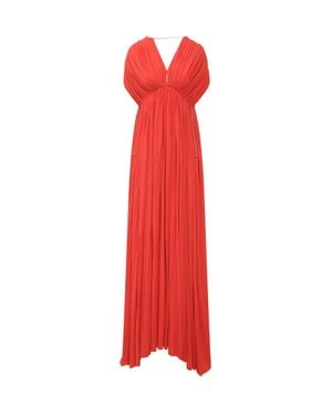 Lanvin Mini Draped Suit Dress - Red