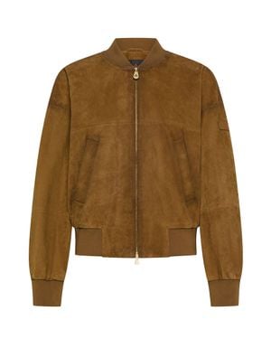Peuterey Suede Bomber Jacket - Brown