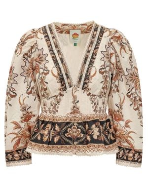 FARM Rio Majestic Mini Blouse - Brown