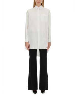 Moschino Fringe-Detail Poplin Shirt With Classic Collar - White