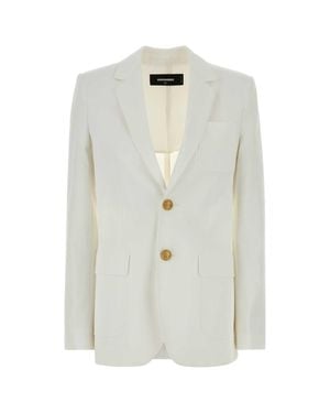 DSquared² Solid Notched Lapel Jacket - White