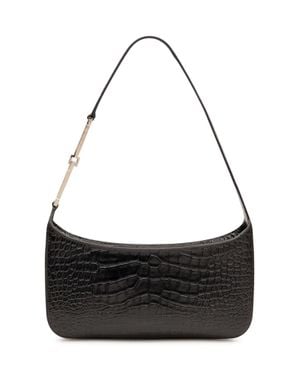 Tom Ford Tumbled Croc Small Shoulder Bag - Black