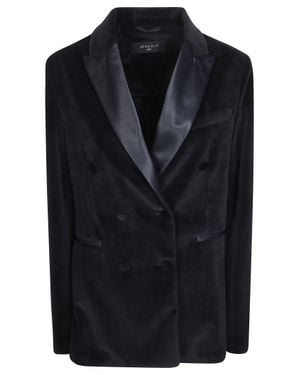 Circolo 1901 Smooth Velvet Smoking Jacket - Black