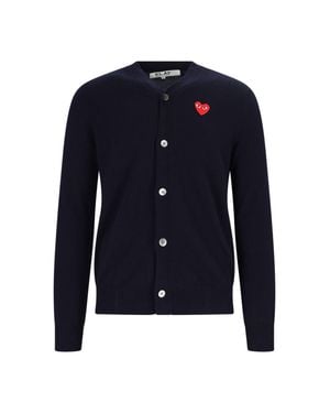 COMME DES GARÇONS PLAY Wool Sweater With Play Heart Motif - Blue