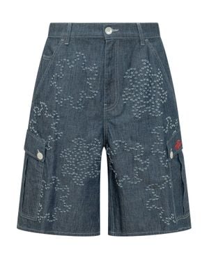 Marni Graphic Print Cargo Bermuda Shorts - Blue