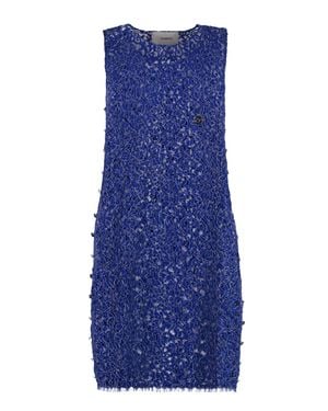 Coperni Floral Lace Dress Polyamide - Blue