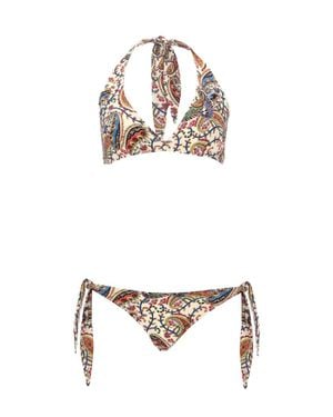 Etro Costume Bikini Con Motivo Paisley Floreale - Metallic