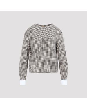 Marni Checkered Cotton Shirt - Gray