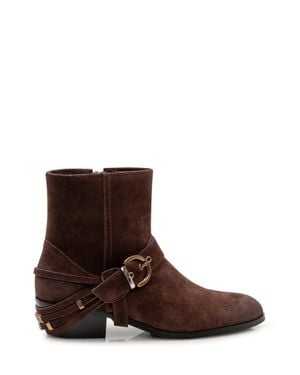 Pinko Jane Mini Boot With Tie-Up Straps - Brown