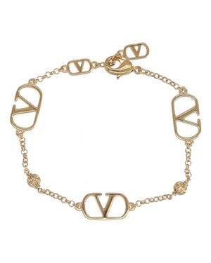 Valentino Garavani Logo Charm Chain Bracelet - White