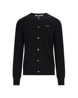 COMME DES GARÇONS PLAY Wool Sweater With Play-Inspired Graphic - Black