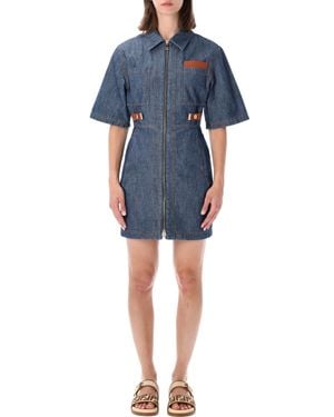 Fendi Short Sleeve Shirt With Oversized Patch - Blue