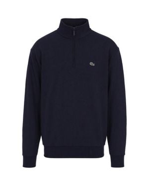 Lacoste Quarter-Zip Pullover Sweatshirt - Blue