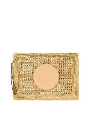 Tory Burch Raffia Ella Clutch Bag - Natural
