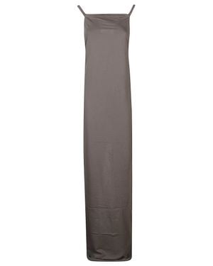 Rick Owens Sculpted Long Dress With Low Back And Back Slit For - Gray