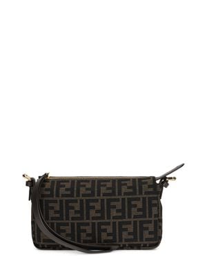 Fendi Flat Pouch Handbag Tube Mini Pouch - Black