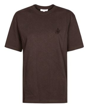 JW Anderson Embroidered Logo Cotton T-Shirt - Brown