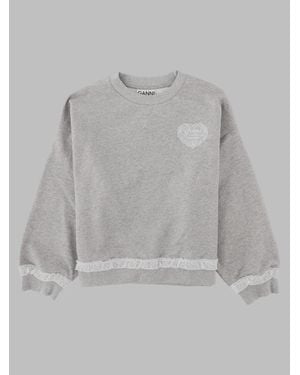 Ganni 100% Organic Cotton Sweater - Gray