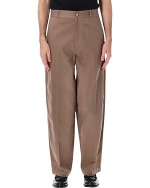 Lemaire High-Waist Pleated Pants - Brown