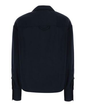 Tela Classic Collar Blend Wool Sweater With Flap Pocket - Blue