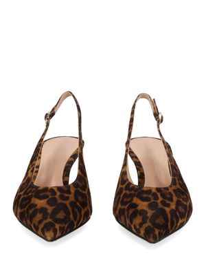 Gianvito Rossi Leopard Print Leather Slingback Pumps, 5.5 Cm Heel - Brown