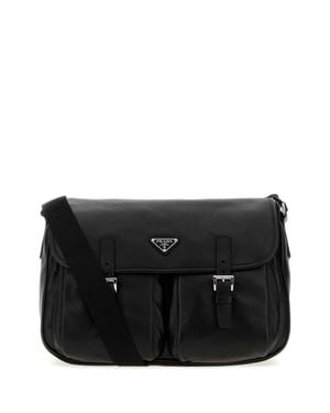 Prada Nappa Leather Shoulder Handbag With-Tone Hardware - Black
