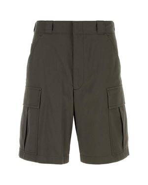 Prada Khaki Cotton Bermuda Shorts - Green