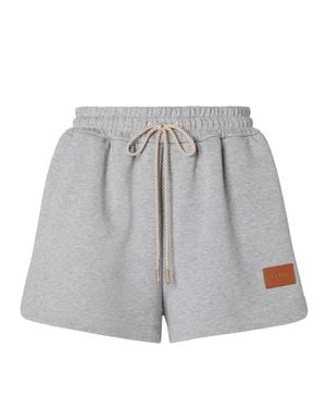 Fendi Sophisticated Drawstring Waist Shorts With Embellished Detail - Gray